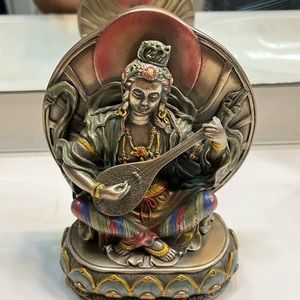 2011 Summit Hindu Goddess Statue Resin Figurine Sarawati- beautiful